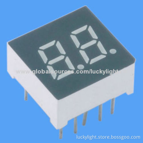 0.3-inch Super Bright Red Emitted Color and Black Face Color Dual Digit LED Display, Long Lifespan